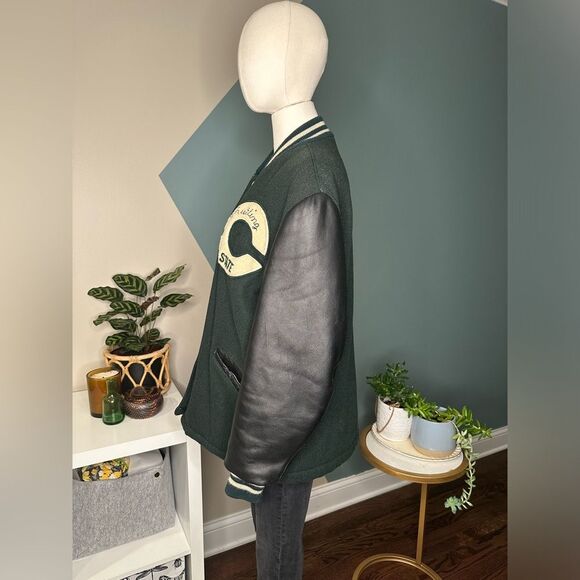 Vintage 60s DeLONG Letterman Varsity Jacket Wrestling State Chenille Patch Sz 38 - Picture 2 of 10